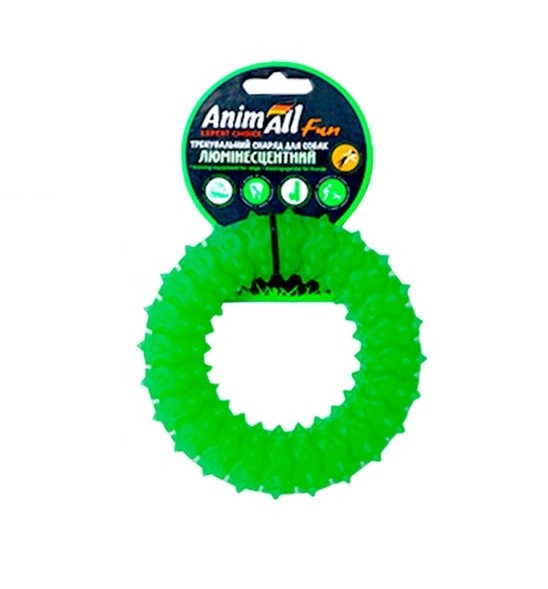 Игрушка для собак AnimAll Fun Кольцо с шипами 12 см зеленое
