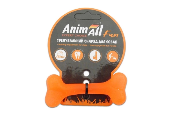 Игрушка для собак AnimAll Fun Кость 8 см оранжевая