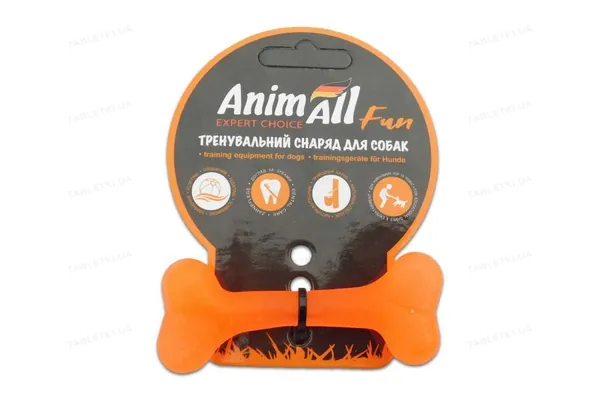 Іграшка для собак AnimAll Fun Кістка 8 см помаранчева