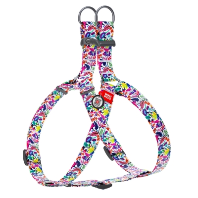 Шлея для собак Collar WAUDOG Nylon Волшебные цветы, с QR паспортом ширина 20 мм, длина 50-80 см