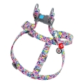 Шлея для собак Collar WAUDOG Nylon Волшебные цветы, с QR паспортом ширина 20 мм, длина 50-80 см