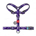 Шлея для собак Collar WAUDOG Nylon Фіолетовий камо анатомічна H-подібна з QR-паспортом, розмір S, пластик