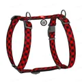 Шлея для собак Collar WAUDOG Nylon Шотландка червона анатомічна H-подібна з QR-паспортом, розмір М, пластик