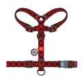 Шлея для собак Collar WAUDOG Nylon Шотландка червона анатомічна H-подібна з QR-паспортом, розмір М, пластик