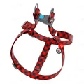 Шлея для собак Collar WAUDOG Nylon Шотландка червона, з QR паспортом ширина 15 мм, довжина 40-55 см