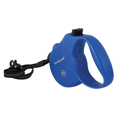 Рулетка Collar control 20 кг світловідбиваюча стрічка трос, синя, 5 м
