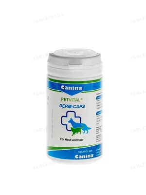Петвітал Дерм-капс Canina Petvital Derm-Caps для шерсті і шкіри для собак та котів, 100 капсул