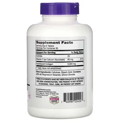 Суперколаген плюс вітамін C 21st Century Super Collagen Plus Vitamin C 1000 мг, 180 таблеток