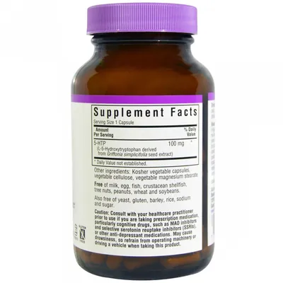 5-HTP (5-гідрокситриптофан) Bluebonnet Nutrition 5-HTP 100 мг, 120 вегетаріанських капсул