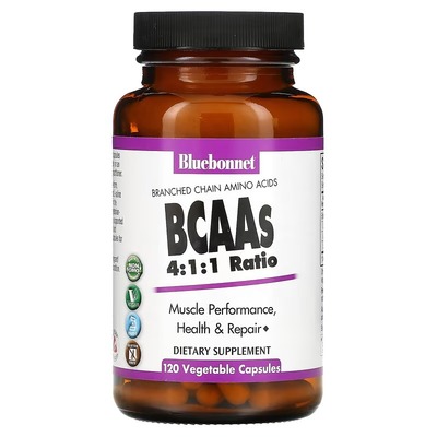 Аминокислота Bluebonnet Nutrition BCAAs 4:1:1 Ratio, 120 растительных капсул