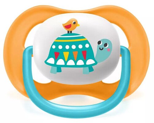 Пустышка силиконовая Philips Avent Ultra Air Animal SCF080/07 ортодонтическая, для мальчиков, 6-18 месяцев, 2 шт
