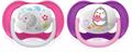 Пустышка силиконовая Philips Avent Ultra Air Animal SCF080/08 ортодонтическая, для девочек, 6-18 месяцев, 2 шт