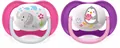 Пустушка силіконова Philips Avent Ultra Air Animal SCF080/08 ортодонтична, для дівчаток, 6-18 місяців, 2 шт