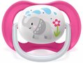 Пустышка силиконовая Philips Avent Ultra Air Animal SCF080/08 ортодонтическая, для девочек, 6-18 месяцев, 2 шт