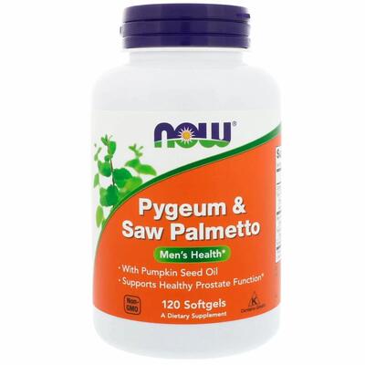Слива и Со Пальметто NOW Pygeum & Saw Palmetto, 120 капсул