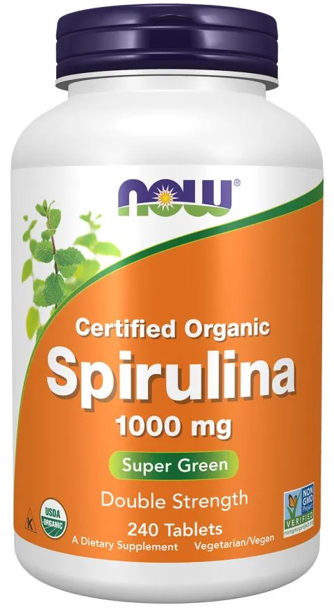 Спіруліна NOW Spirulina Organic Double Strength 1000 мг таблетки №240
