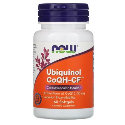 Убихинол NOW Ubiquinol CoQH-CF, 60 капсул
