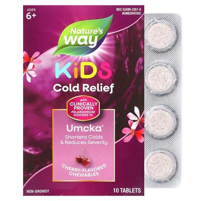 Комплекс при простуде для детей Nature's Way Umcka Coldcare Cherry Kids, 10 жевательных таблеток
