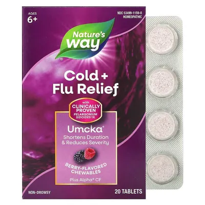 Комплекс при застуді Nature's Way Umcka Cold & Flu Berry, 20 жувальних таблеток