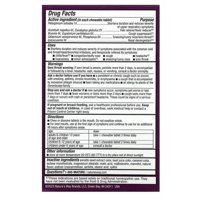 Комплекс при застуді Nature's Way Umcka Cold & Flu Berry, 20 жувальних таблеток