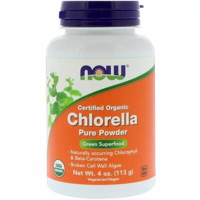 Хлорелла NOW Organic Chlorella Pure Powder, 113 г