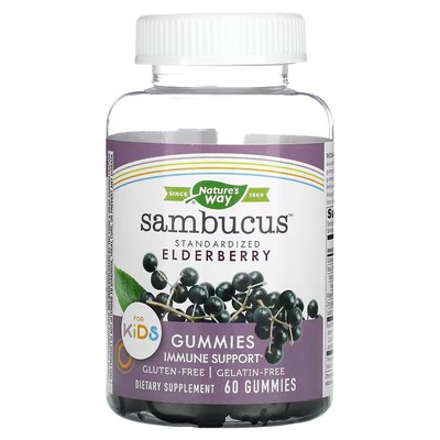 Чорна бузина для дітей Nature's Way Sambucus Kids Immune Support, 60 жувальних таблеток