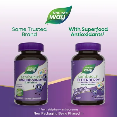 Чорна бузина для дітей Nature's Way Sambucus Kids Elderberry Immune, 60 жувальних цукерок