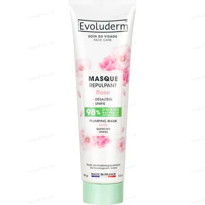 Маска Evoluderm для обличчя вирівнююча з розовою водою, 150 г