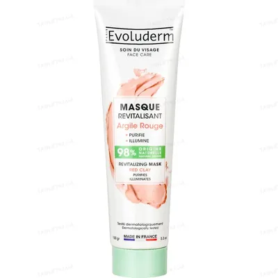 Маска Evoluderm для обличчя відновлююча з червоною глиною, 150 г