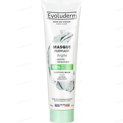 Маска Evoluderm для обличчя очищуюча з глиною, 150 г