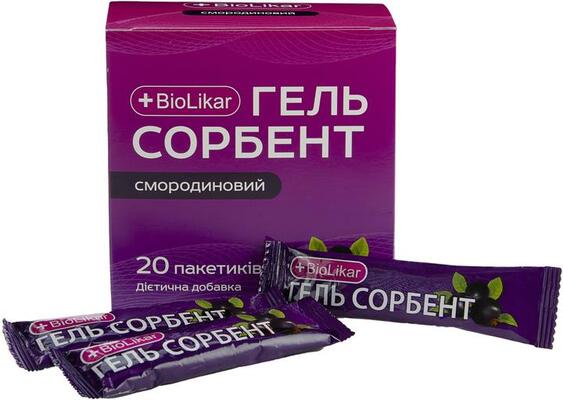 Гель сорбент BioLikar смородиновий, 20 пакетиків