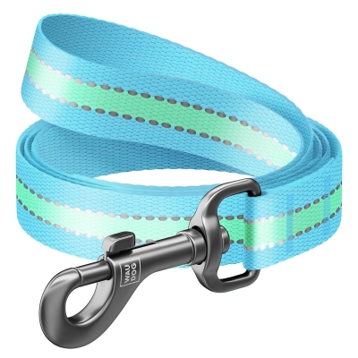Поводок для собак Collar WAUDOG Nylon 45662 светящийся, ширина 15 мм, длина 122 см, голубой
