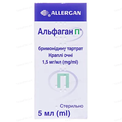 Альфаган П краплі оч. 1.5 мг/мл по 5 мл у флак.-крап.