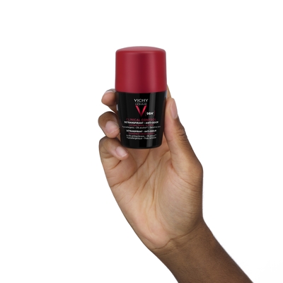 Дезодорант-антиперспирант шариковый Vichy Homme 96h Clinical Control для мужчин против чрезмерного потоотделения и запаха, 50 мл