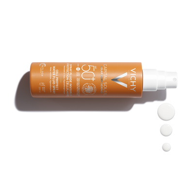 Спрей-флюид Vichy Capital Soleil солнцезащитный водостойкий для тела SPF 50+, 200 мл