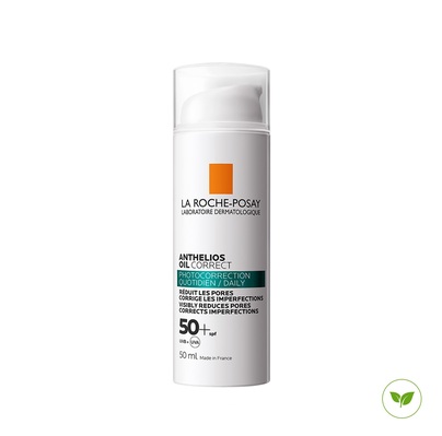 Гель-крем солнцезащитный La Roche-Posay Anthelios Oil Correct для проблемной кожи лица, склонной к жирности и несовершенствам SPF50+, 50 мл