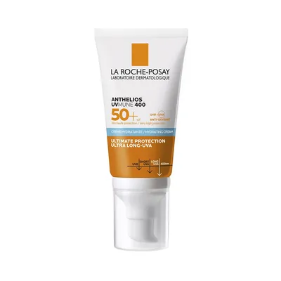 Крем сонцезахисний La Roche-Posay Anthelios UVmune 400 SPF50+ для обличчя та шкіри навколо очей зволожуючий, 50 мл