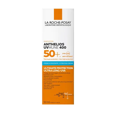 Крем сонцезахисний La Roche-Posay Anthelios UVmune 400 SPF50+ для обличчя та шкіри навколо очей зволожуючий, 50 мл