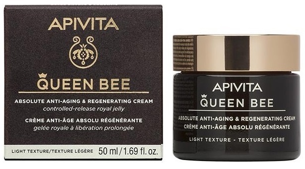 Крем для лица Apivita Queen Bee легкой текстуры для комплексной защиты от старения, 50 мл