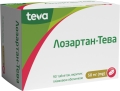 Лозартан-Тева таблетки, п/плен. обол. по 50 мг №90 (10х9)