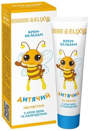 Крем-бальзам Elixir Дитячий під підгузники з алое вера та календулою, 75 мл