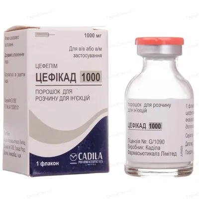 Цефікад 1000 порошок для р-ну д/ін. по 1000 мг №1 у флак.