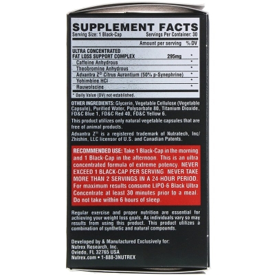 Жироспалювач Nutrex Research Lipo-6 Black Ultra Concentrate, 30 капсул