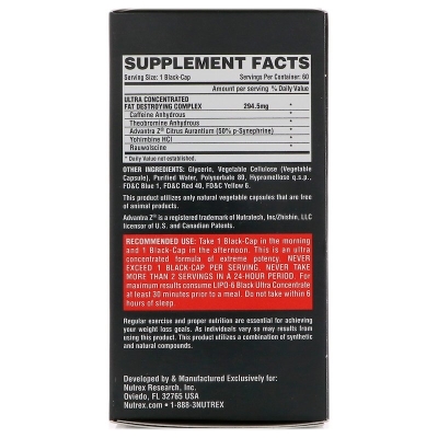 Жироспалювач Nutrex Research Lipo-6 Black Ultra Concentrate, 60 капсул