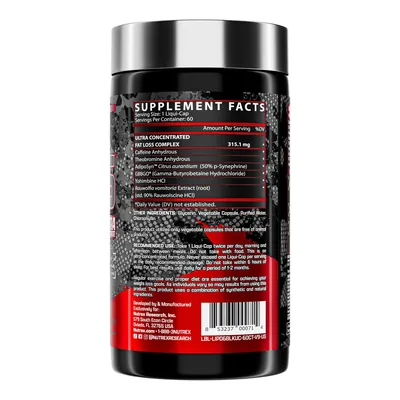 Жироспалювач Nutrex Research Lipo6 Black Ultra Concentrate, 60 капсул