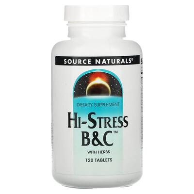 Комплекс при стрессе Source Naturals Hi-Stress B&C, 120 таблеток