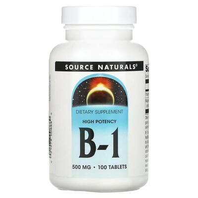 Тиамин Source Naturals B-1 500 мг, 100 таблеток