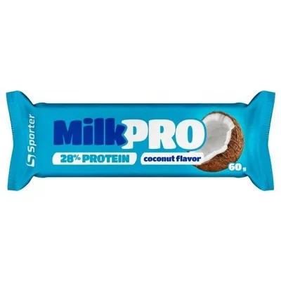 Батончик протеїновий Sporter Milk Pro 28% протеїну кокос, 60 г