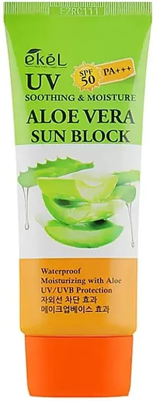 Крем Ekel Aloe Vera Sun Block SPF50/PA+++ сонцезахисний з алое, 70 мл