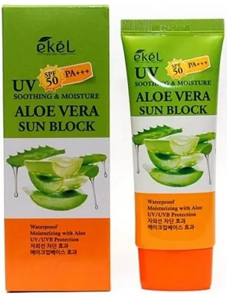 Крем Ekel Aloe Vera Sun Block SPF50/PA+++ сонцезахисний з алое, 70 мл